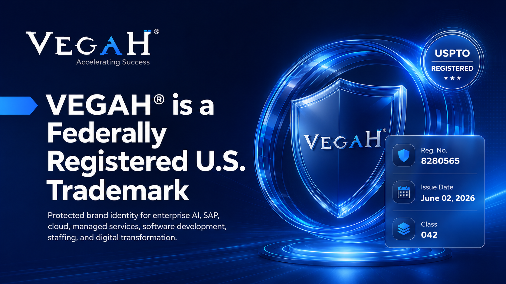 VEGAH® is a Federally Registered U.S. Trademark banner